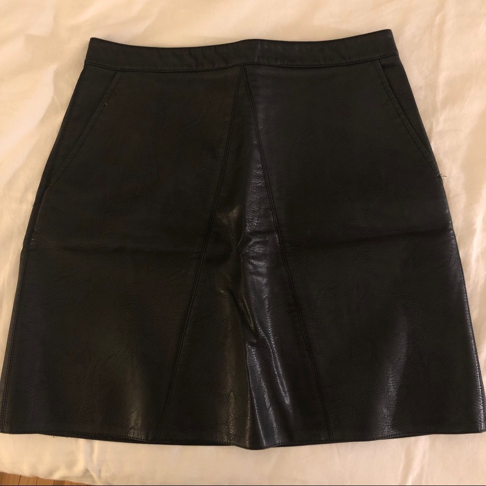 Zara black leather skirt